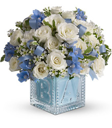Baby's First Block by Teleflora - Blue from Backstage Florist in Richardson, Texas